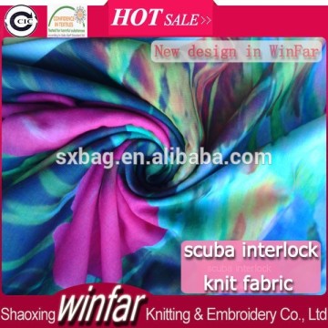 Shaoxing winfar New Design Knit DTY 4 Way Stretch Custom Digital Textile Printed Fabric