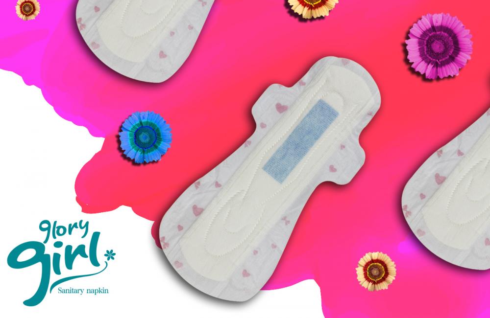 Different types sanitary pads with negative ions samples