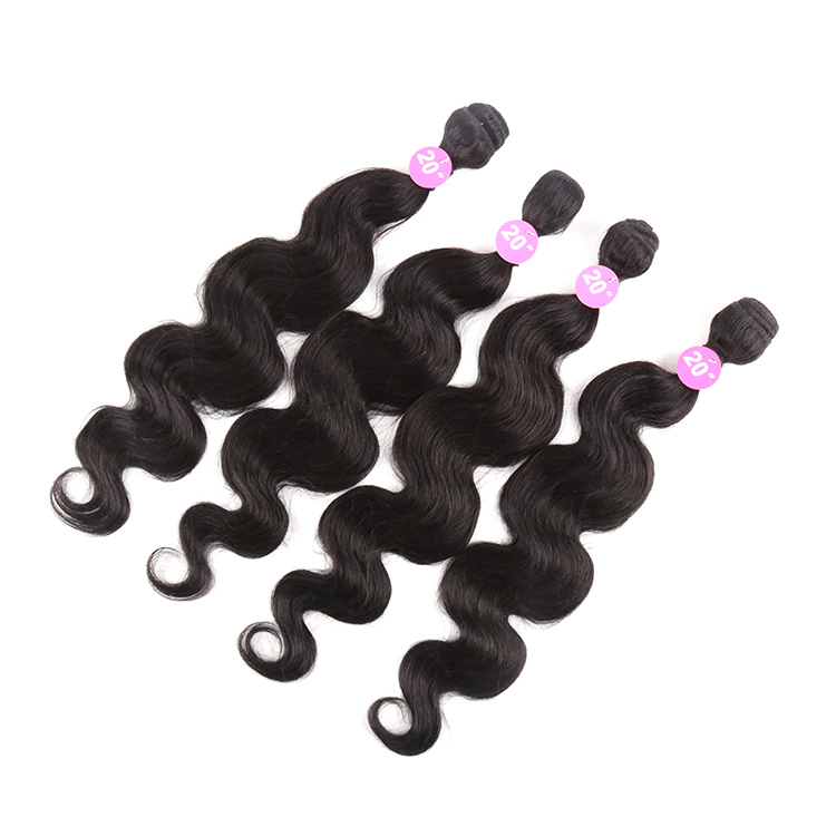 Premium Fiber Mixed 18 Inch 4x4 Lace Closure 20 Inch Braiding Hair Weave Body Wave