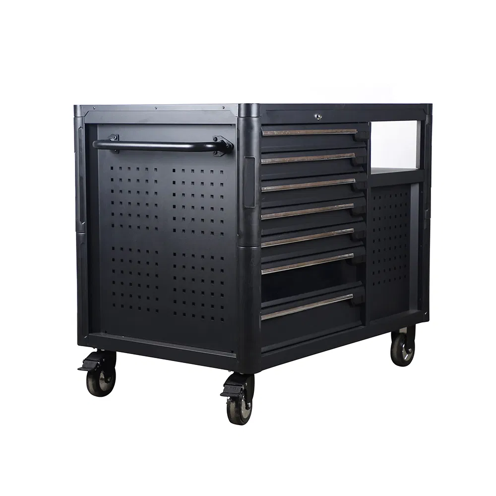 Goldenline 12 Drawers Garage Tool Storage Cabinet with Multifunctional Oak Top