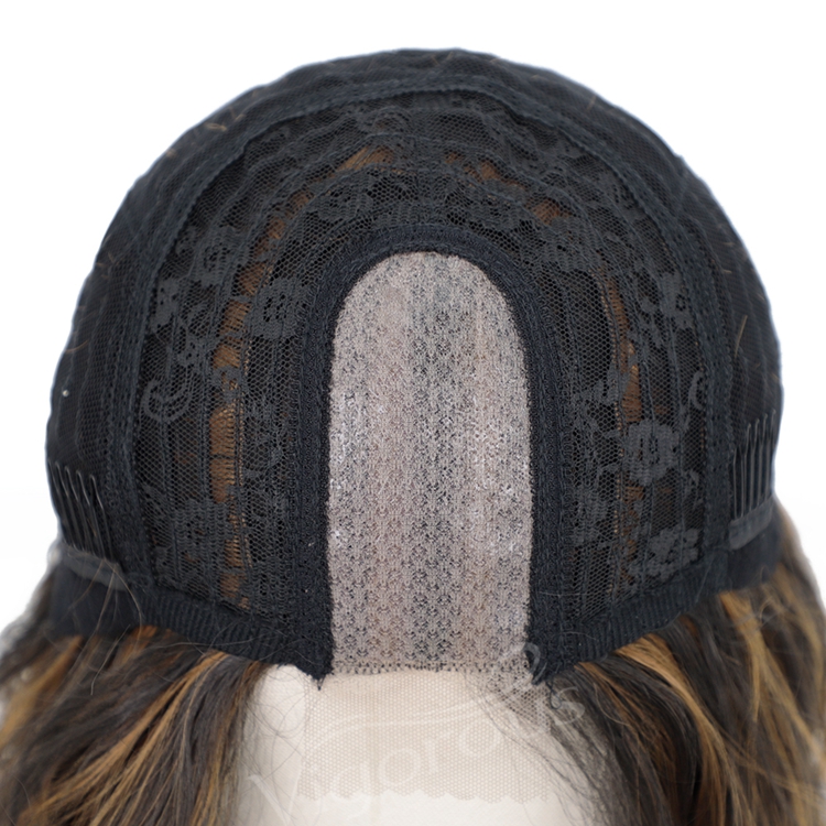 Top Quality Cheap Wholesale Body Wave Mix Middle Part U Lace Frontal Synthetic Fiber Hair For Black Women Lace Front Wig