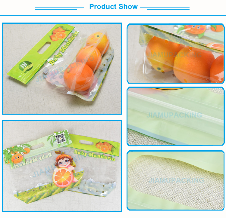 Printing Food Plastic Bags with Zipper Lock for Fuit And Vegetable Packaging