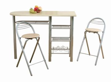 indoor furniture 3pcs bistro set small table chair MDF panel bar set