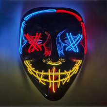 Halloween Glowing LED Mask - Black Words Blood Horror Night
