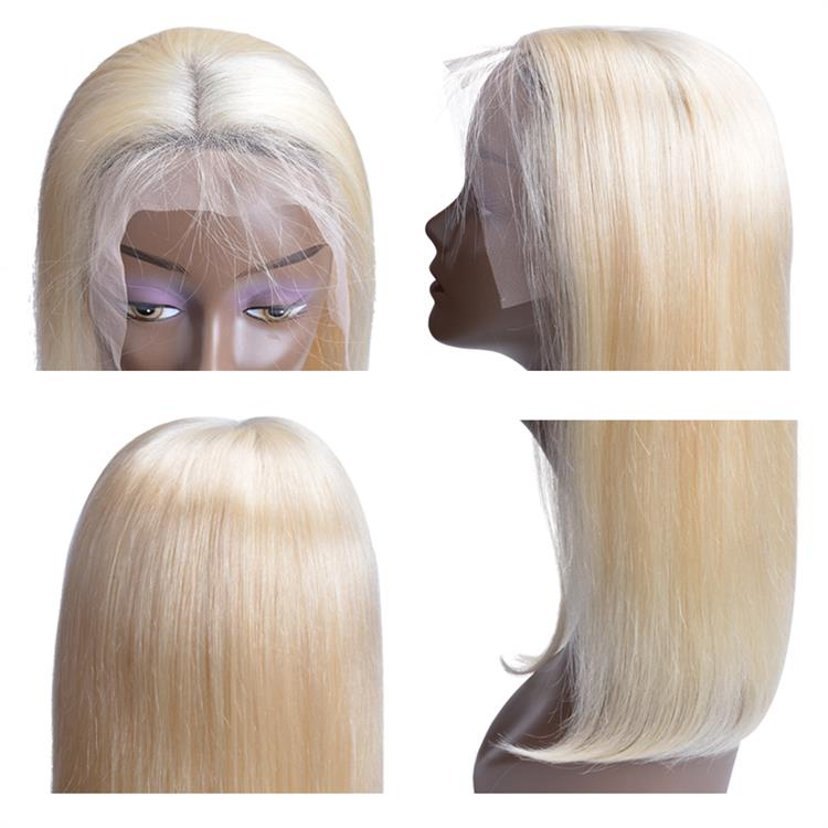 Factory Price 613 Virgin Hair Wig Raw Indian Hair Bob Wig 613 Blonde Lace Front Human Hair Wigs
