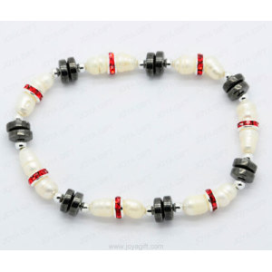 perle hématite disque bracelet