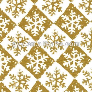 Golden snow printed tissue paper for Christmas gift