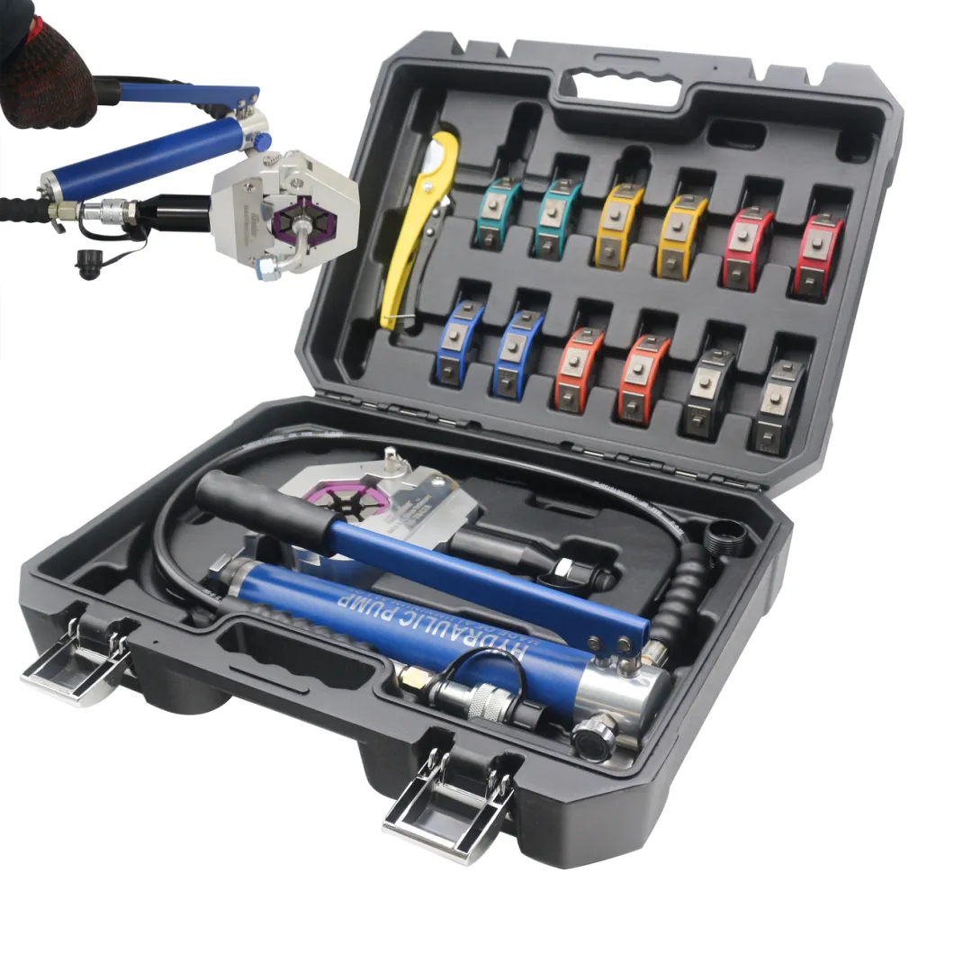 Igeelee Hose Crimper Kit Ig-7842b Repair Air Conditioner Pipes Hydraulic Hose Crimping Tool for Car Repair with Pump