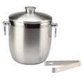 Stainless Steel Ice Bucket with ice tong, strainer