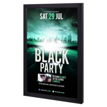 Silver Black Backlit Slim Lightbox Movie Poster Aluminum Snap Frame