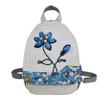 Floral Patchwork Cotton Linen Backpack
