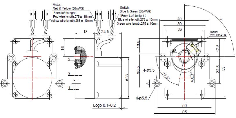 output Parallel Shaft 3V 1 RPM Water-proof Water Meter Gear Motor