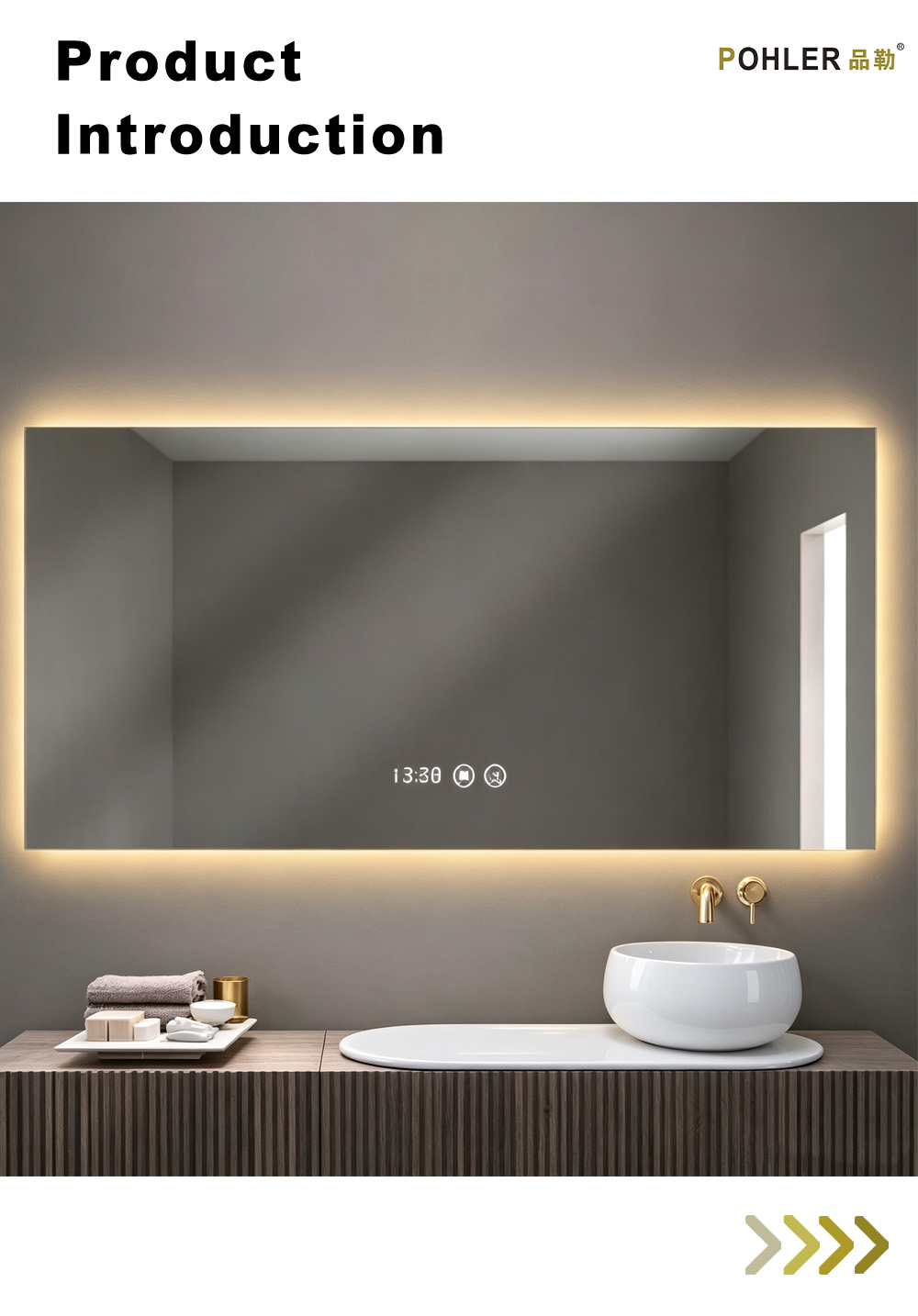D021 Зеркало для ванной со светодиодной подсветкой X D021 Backlit LED Bathroom Mirror X