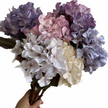 Silk Oil Painting Effect Hydrangea Flower Branch