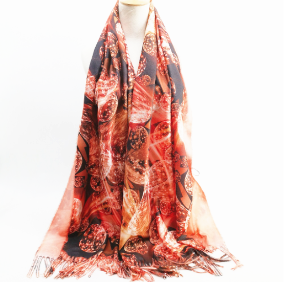 ready to ship leopard print women cashmere wool large scarf wrap with french lace