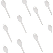 Biodegradable 6 Inch White Cutlery Set - PLA Tableware Meal Kits