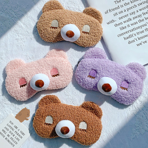 Sleeping bear design plush eye patch