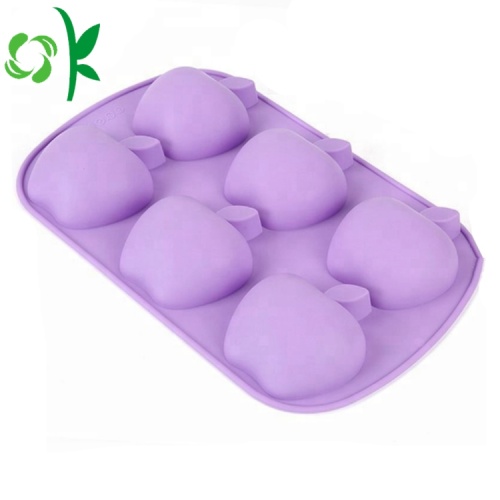 Hình dạng khuôn bánh táo vui Silicone 6 khuôn mẫu