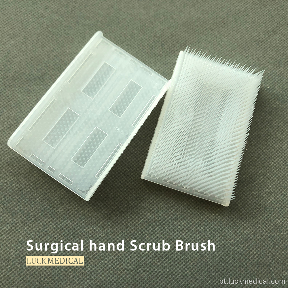 Escova de esfoliação médica descartável/esponja com limpador de unhas