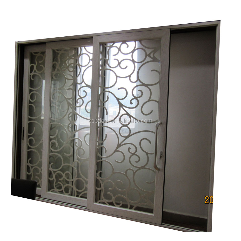 Foshan supplier 2.0mm thick heavy duty double glazing aluminium main entrance sliding door