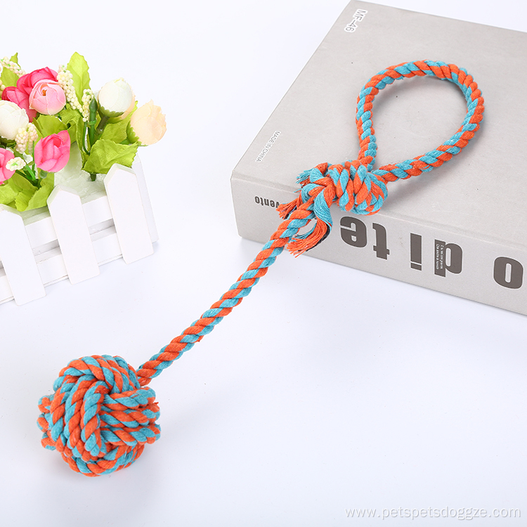 Rope Ball with Handle for Interactive Toys