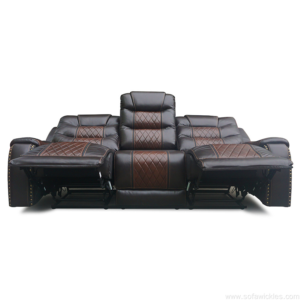 Home Theater Leather Loveseat Reclining Sofa