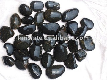 natural black polished river stone