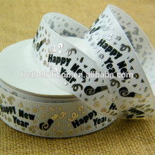 Custom printed grosgrain ribbon in Christmas