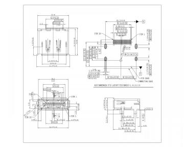Display Port Female SMT With Boss