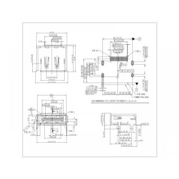 Display Port θηλυκό SMT με αφεντικό