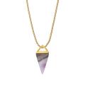 Amethyst Gold Triangle Necklace Pyramid Healing Pendant