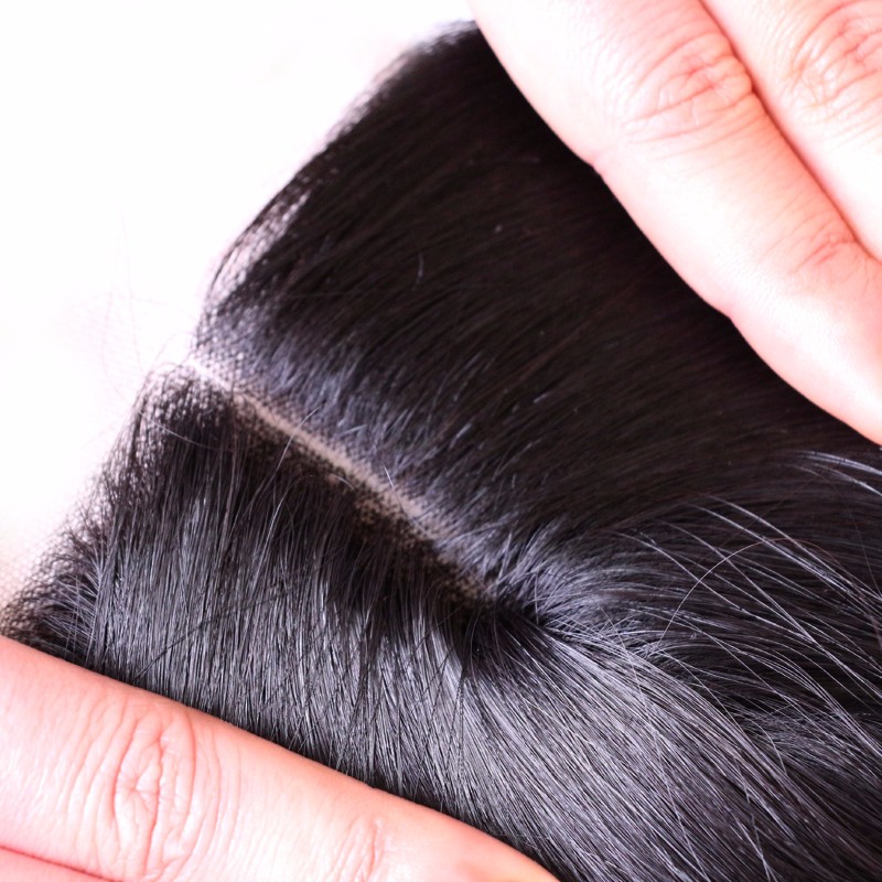 Factory Wholesale Stock 4"*4" Lace Frontal Closure Cuticle Aligned Human Hair Bundles with Lace Closure