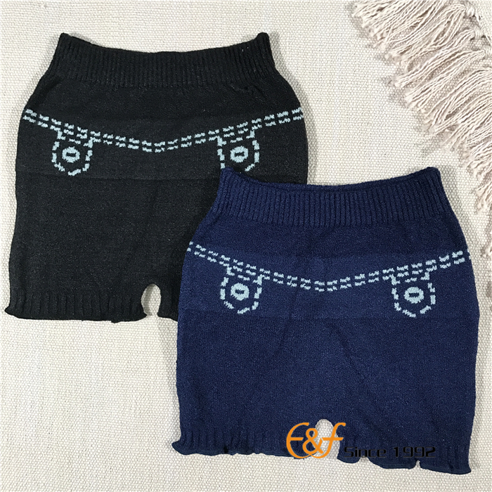 jeans pattern kintted shorts