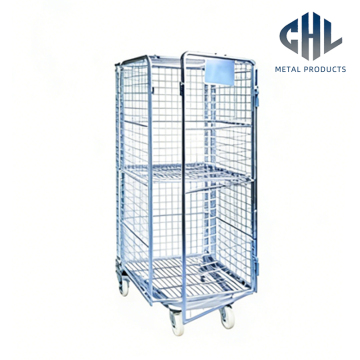Metal Wire Mesh Rolling Cart