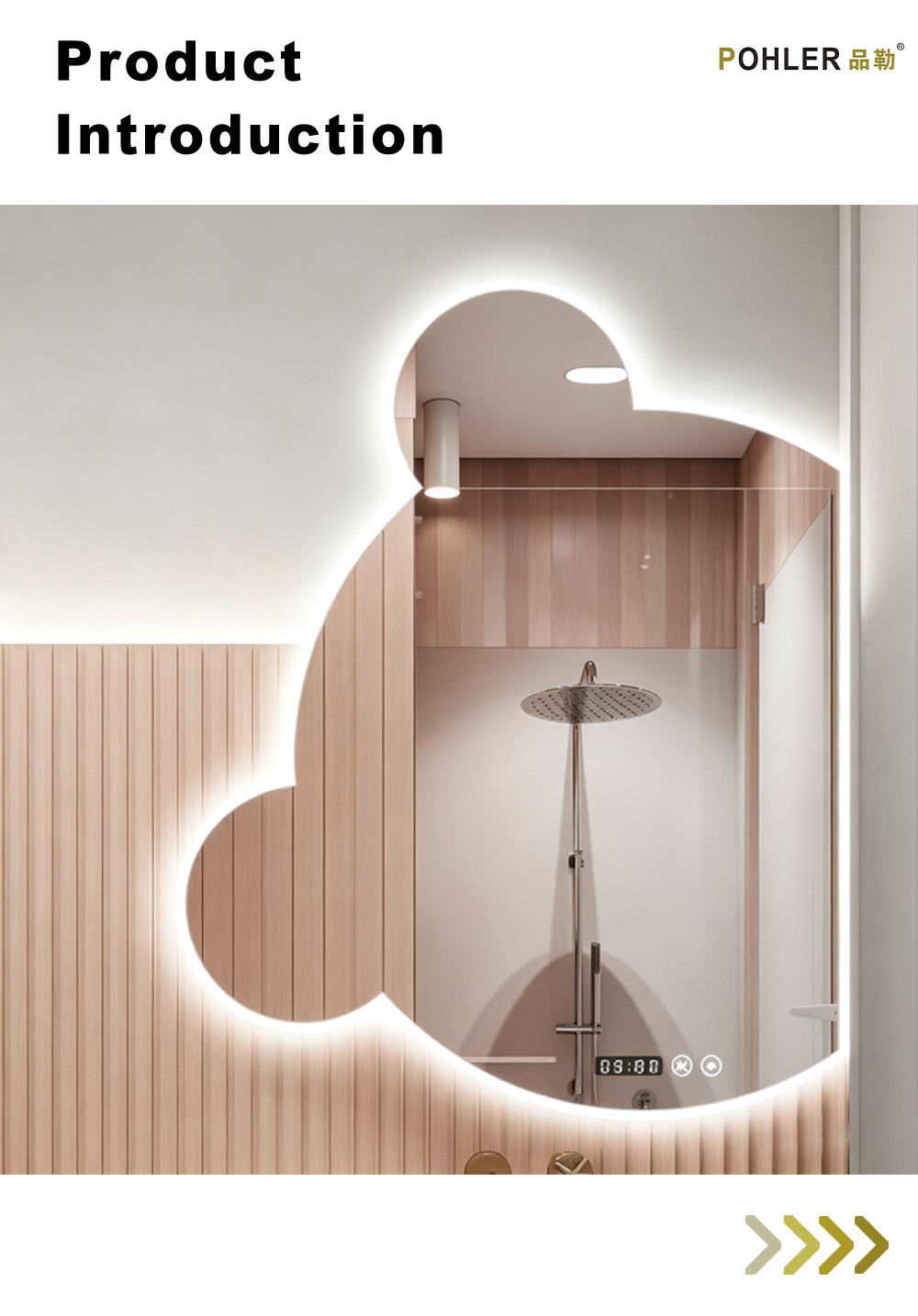 D066 Зеркало со светодиодной подсветкой в форме Микки X D066 Mickey Shape LED Mirror X