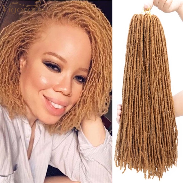 Vigorous Hot Sales 18 Inches Faux Locs Crochet Braids Soft Dread Synthetic Braiding Hair for African American Black Women