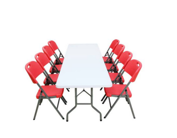 Folding tables and chairs set