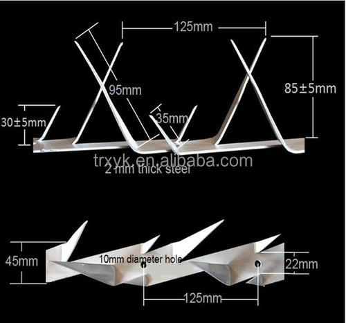 Harrow spikes, anti-climbing thorn, anti-climbing thorn nail