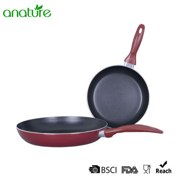 Pressed Aluminum Red Heat Resistant Fry Pan