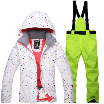 Female type ski outfit PVC layer warm wind