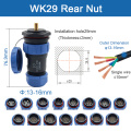 WK29 Waterproof Rear Nut Threaded Couplings Connector