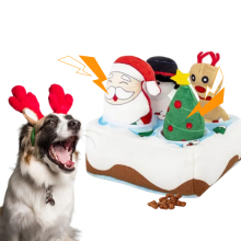 5 Pack of Christmas-themed Dog Toys: Plush Stuffed Trees, Santas, Snowmen & Elks for Hide and Seek Games