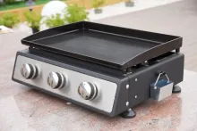 Commercial Table Top Plancha Hamburger Pancake Gas Griddle for Outdoor Cooking Camping