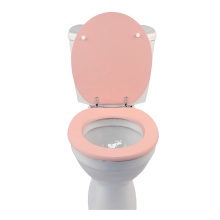 China Soft Close Toilet Seat - Pink Standard Wooden Toilet Seat with Scratch-Resistant MDF Paint