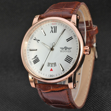 winner mininaliste day date watch automatic movement watch