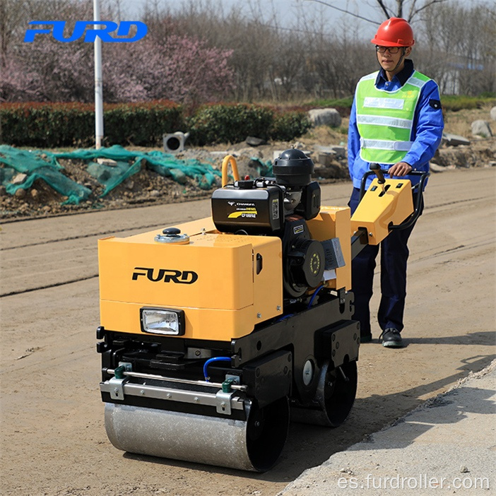 Compactador de suelos vibratorio de tambor doble hidráulico de movimiento rápido de 800 kg