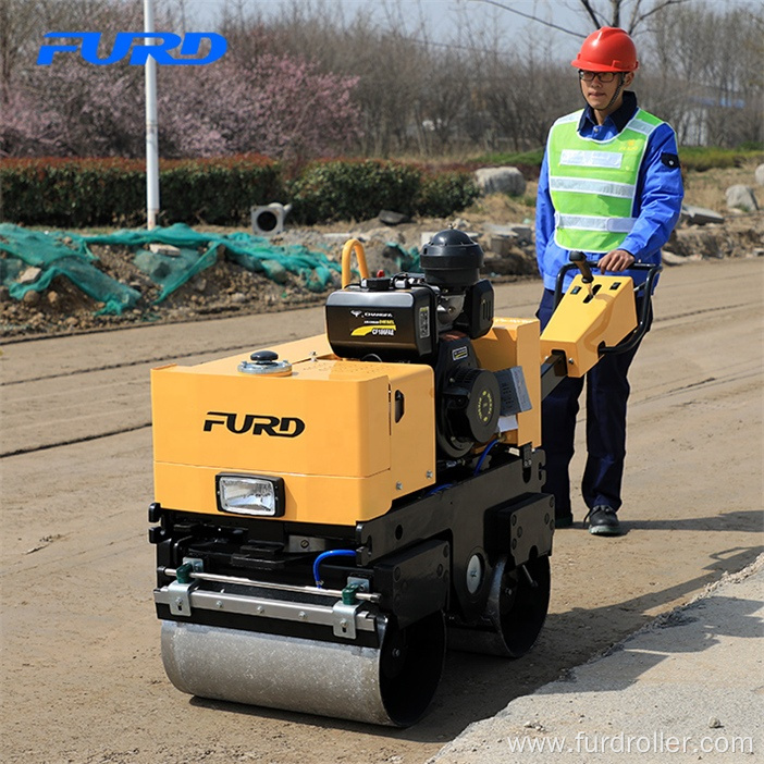 Fast Moving 800kg Manual Hydraulic Double Drum Vibratory Soil Compactor