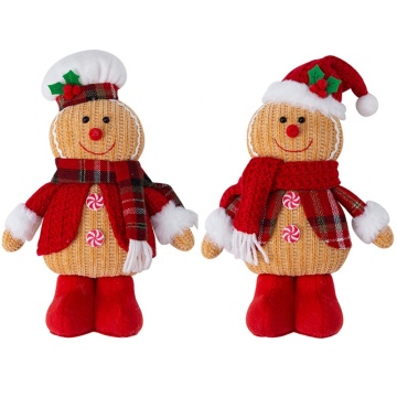 Gingerbread Man Plush Doll - Knitted Christmas Decoration & Gift