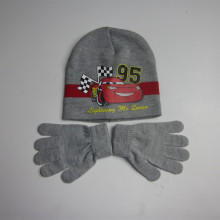 Coche gris Gorro Guantes