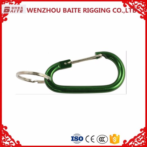 Rigging Hardware High Quality D Type aluminum Bit Snap Hook with key ring